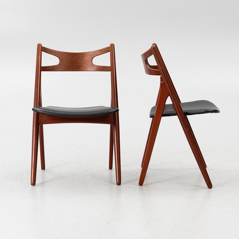 Hans J. Wegner, Six CH29 chairs, L. Chr. Larsen & Søn, Denmark, 1950s/60s.