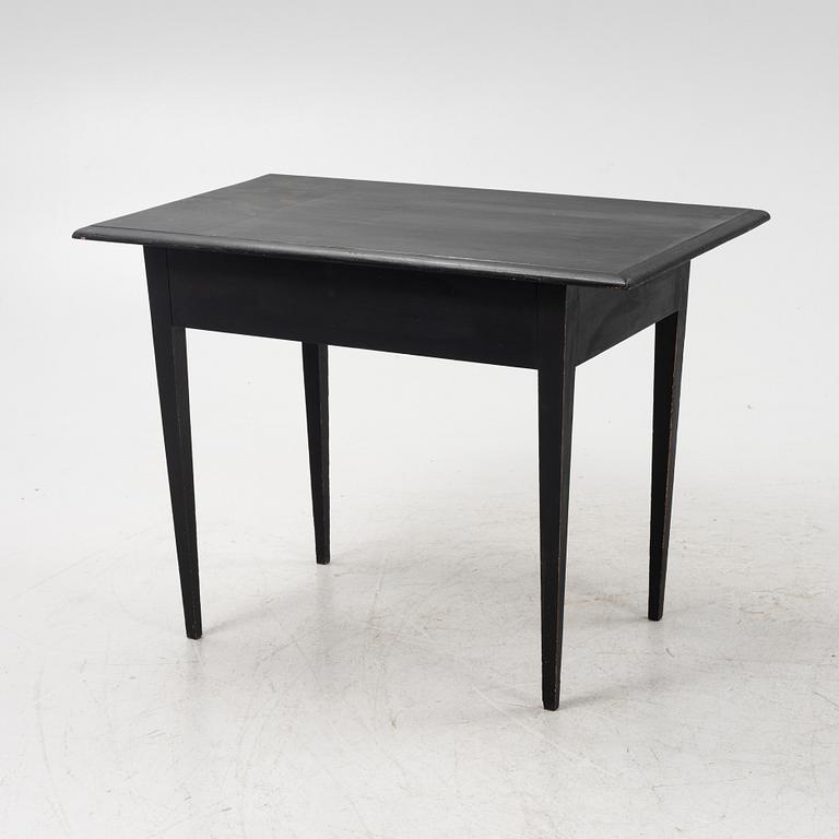A painted table with a drawer, 19th/20th Century.