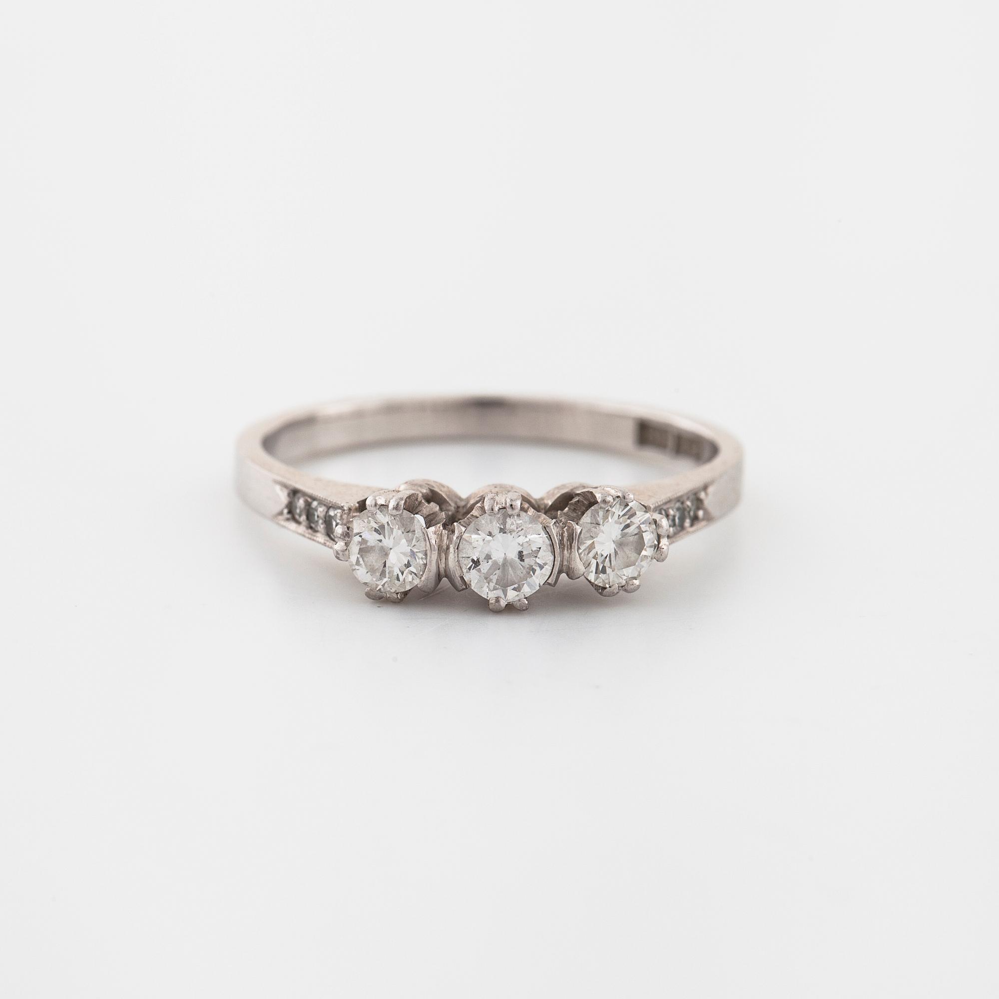 A brilliant cut diamond ring by Gelander-Bergdahl, Göteborg, 1956.