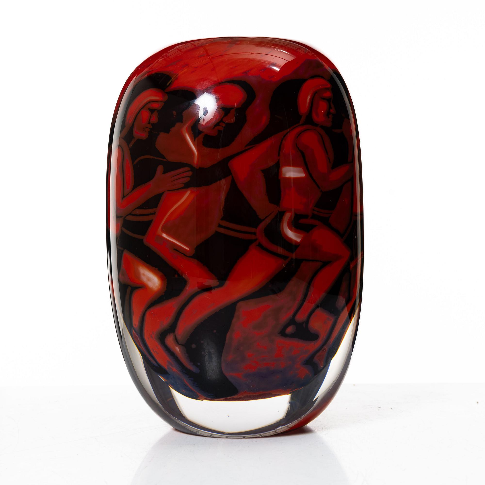 Mats Jonasson, a unique glass vase, Målerås 2008.