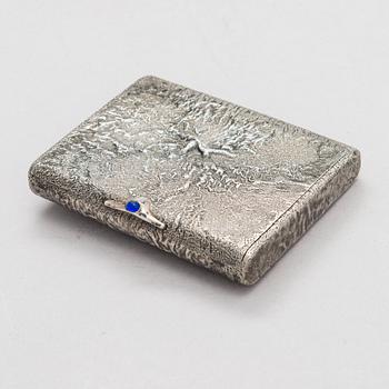 A Russian, early 20th century silver cigarette case, samorodok technique.