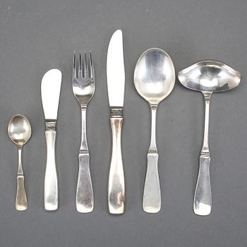 BESTICKSERVISDELAR, 48 st, "Uppsala", MGAB samt MEMA, 1900-talets andra hälft. Vikt exkl delar med stålblad ca 1290 g.