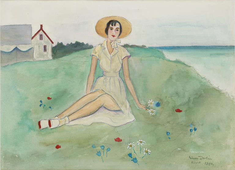 Einar Jolin, Girl on summer meadow.