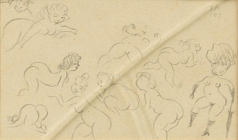 Ivar Arosenius, Model sketches, 2 pcs/double-sided.