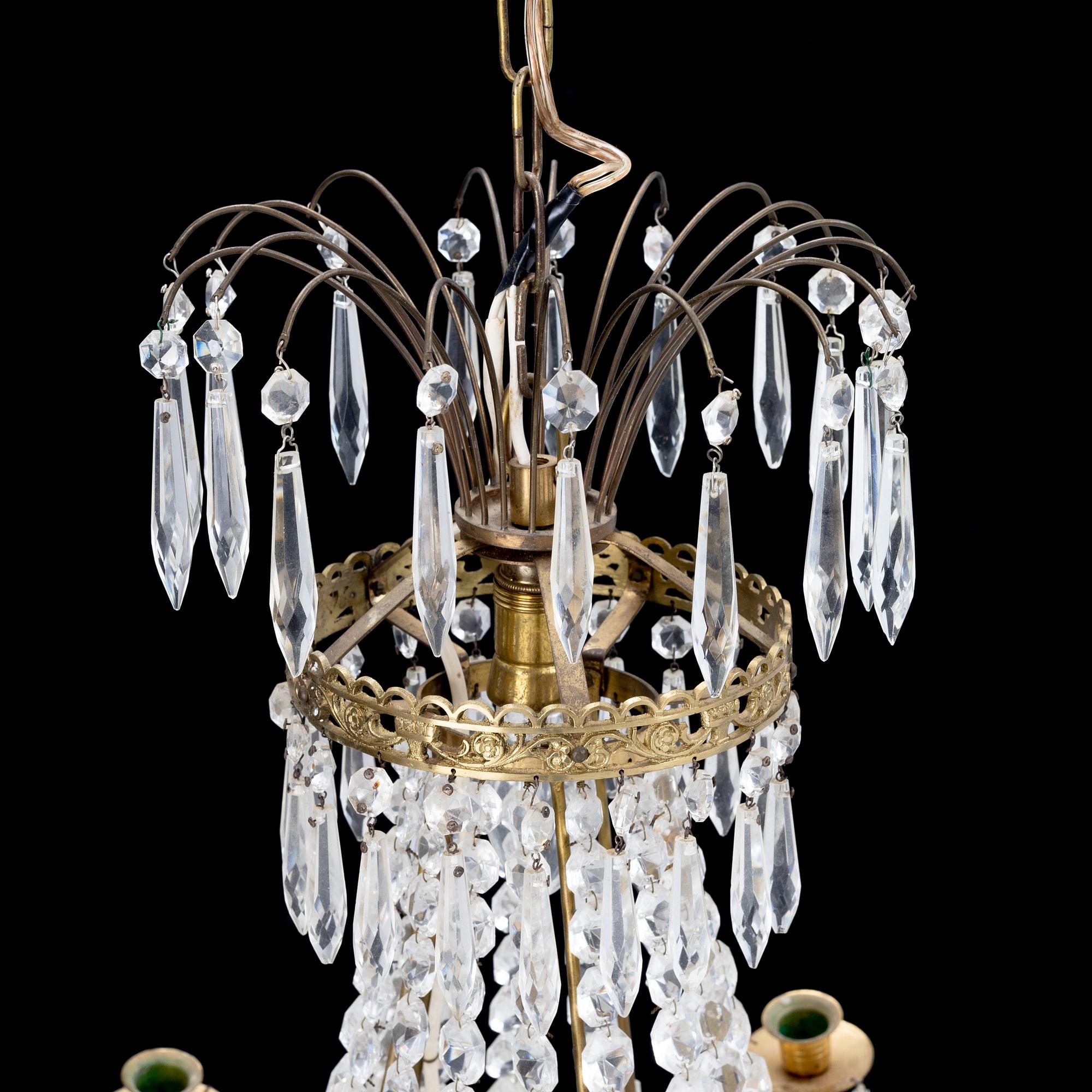 A Empire style chandelier, mid 20th Century.