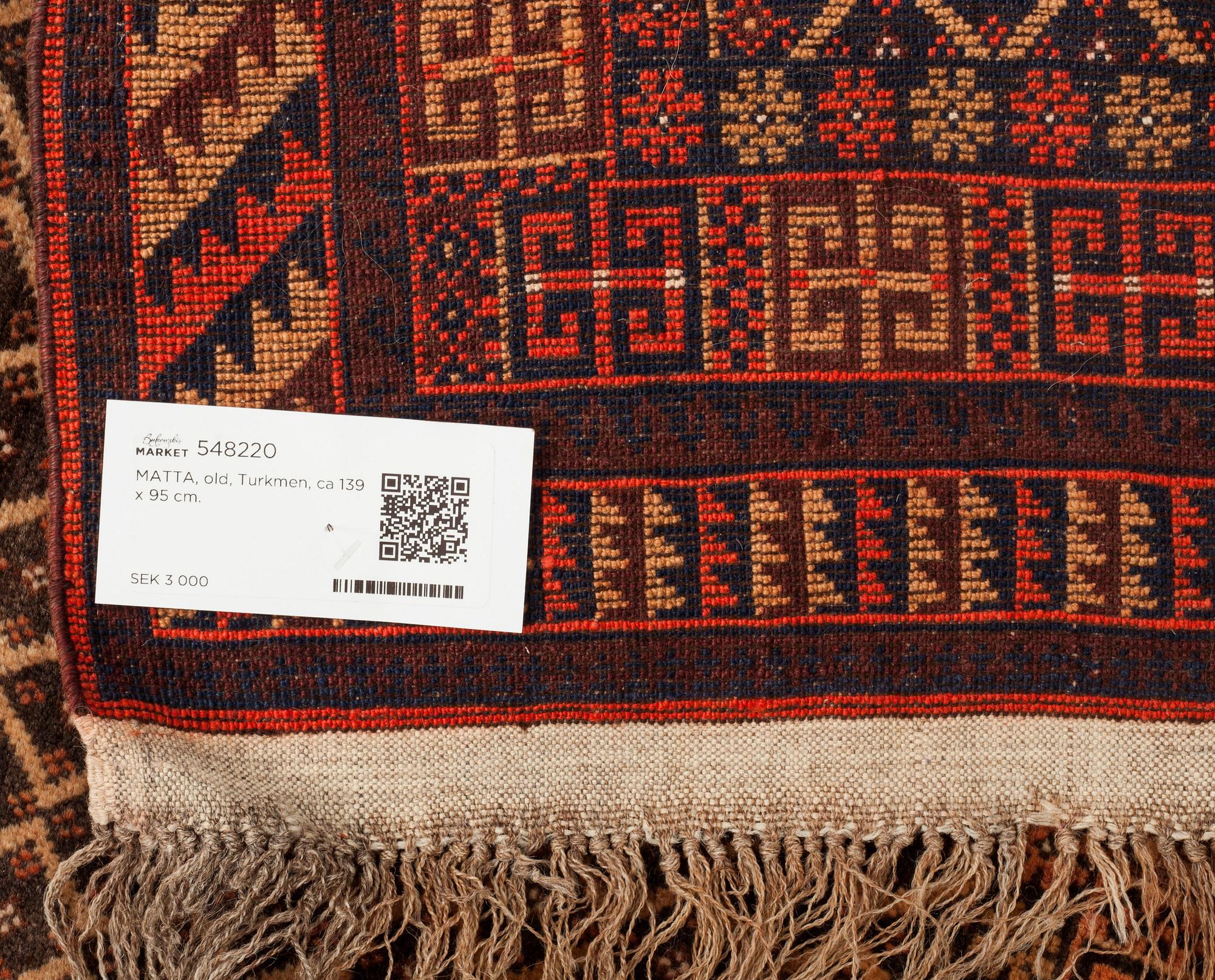 MATTA, old, Turkmen, ca 139 x 95 cm.