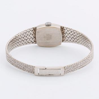 DAMARBANDSUR MOWADO, 18K vitguld, 15 x 17 mm, manuellt verk.