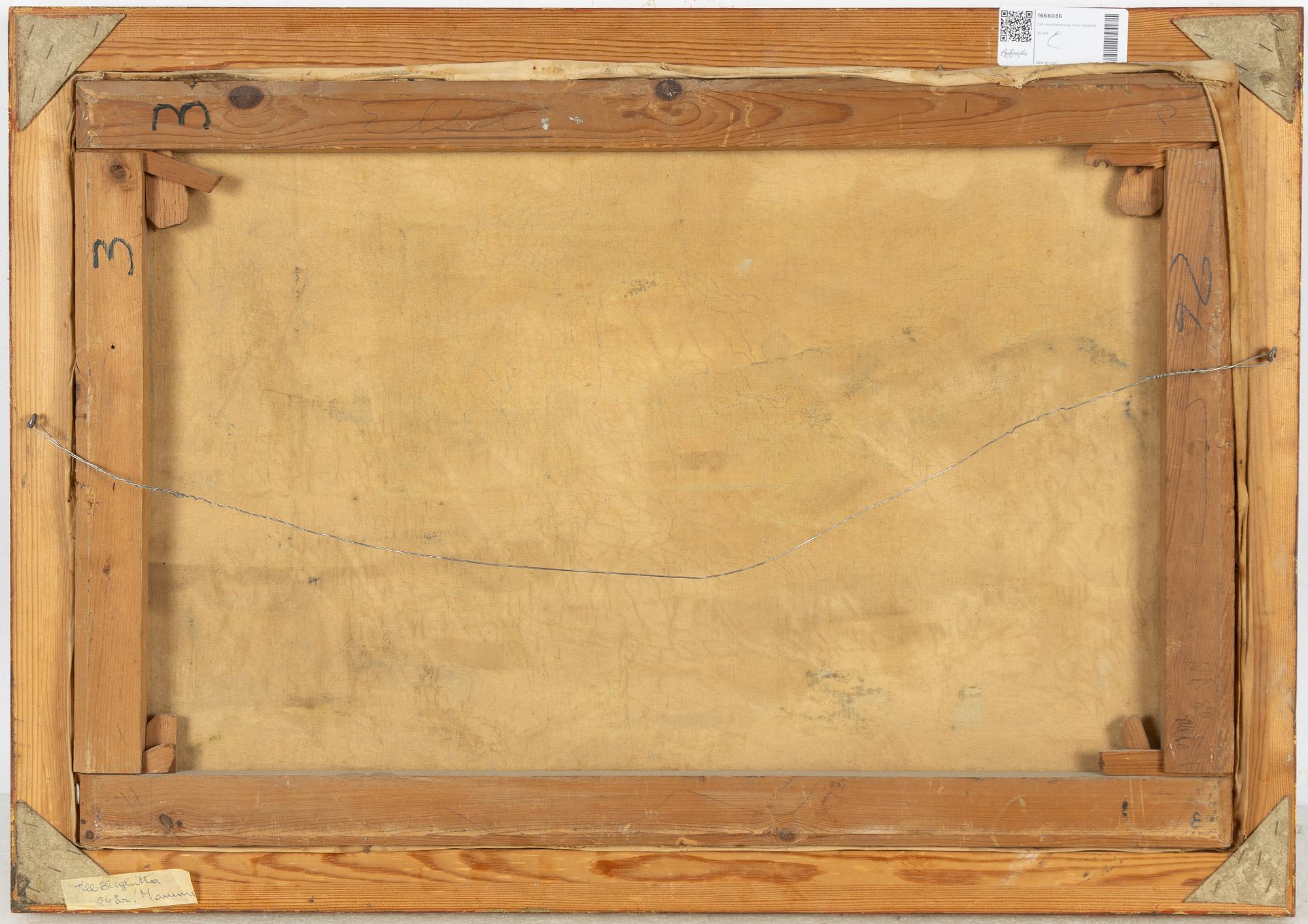 Olof Hermelin, Kustsamhälle med figur vid båtar.