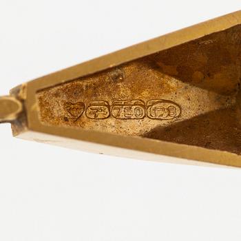 Hänge, 18K guld, syntetiska spineller och en safir. Finlandia koru, Helsingfors 1992.