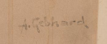 ALBERT GEBHARD, blandteknik, dubbelsignerad.