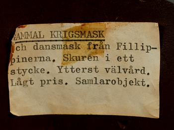 DANS-/CEREMONIMASKER, 2 st, trä, Afrika/ Ostasien.