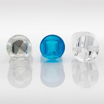 Siv Lagerström, three acrylic plastic rings, 1970s.