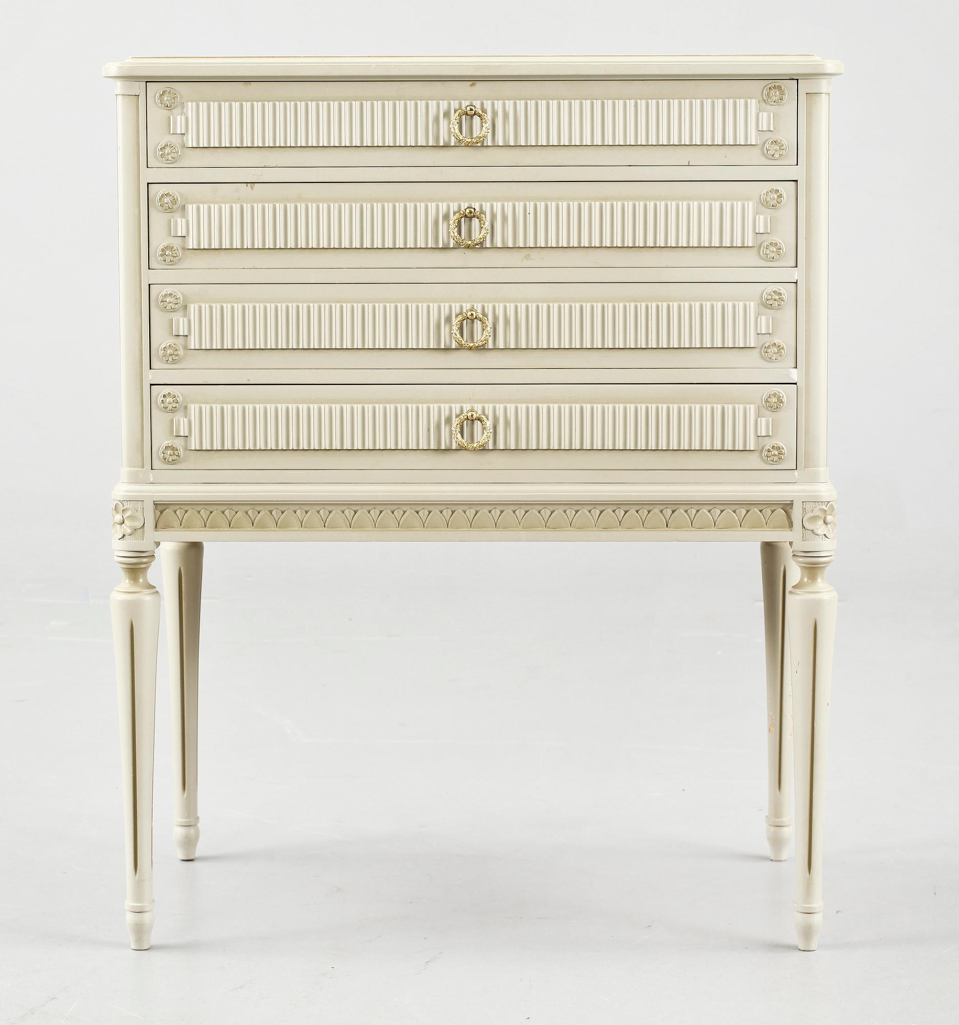 BESTICKSCHATULL, gustaviansk stil, 1900-tal.