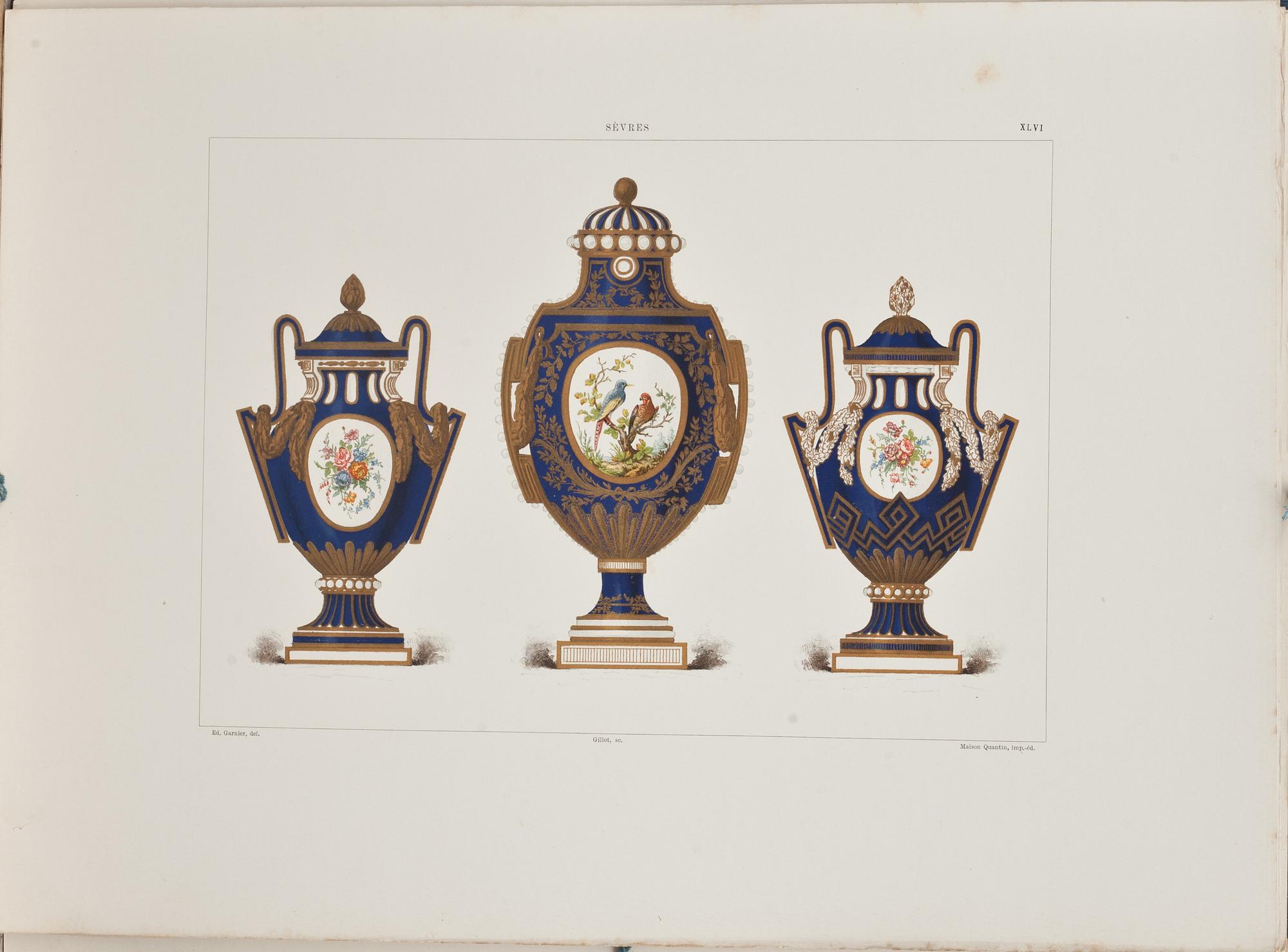 MAPP med litografier, 34 st, Edouard Garnier, 1880/90-tal.