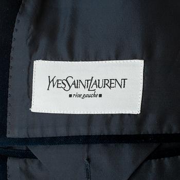 YVES SAINT LAURENT, a blue velvet jacket.