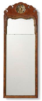 344. A George III walnut mirror, later part 18th century.