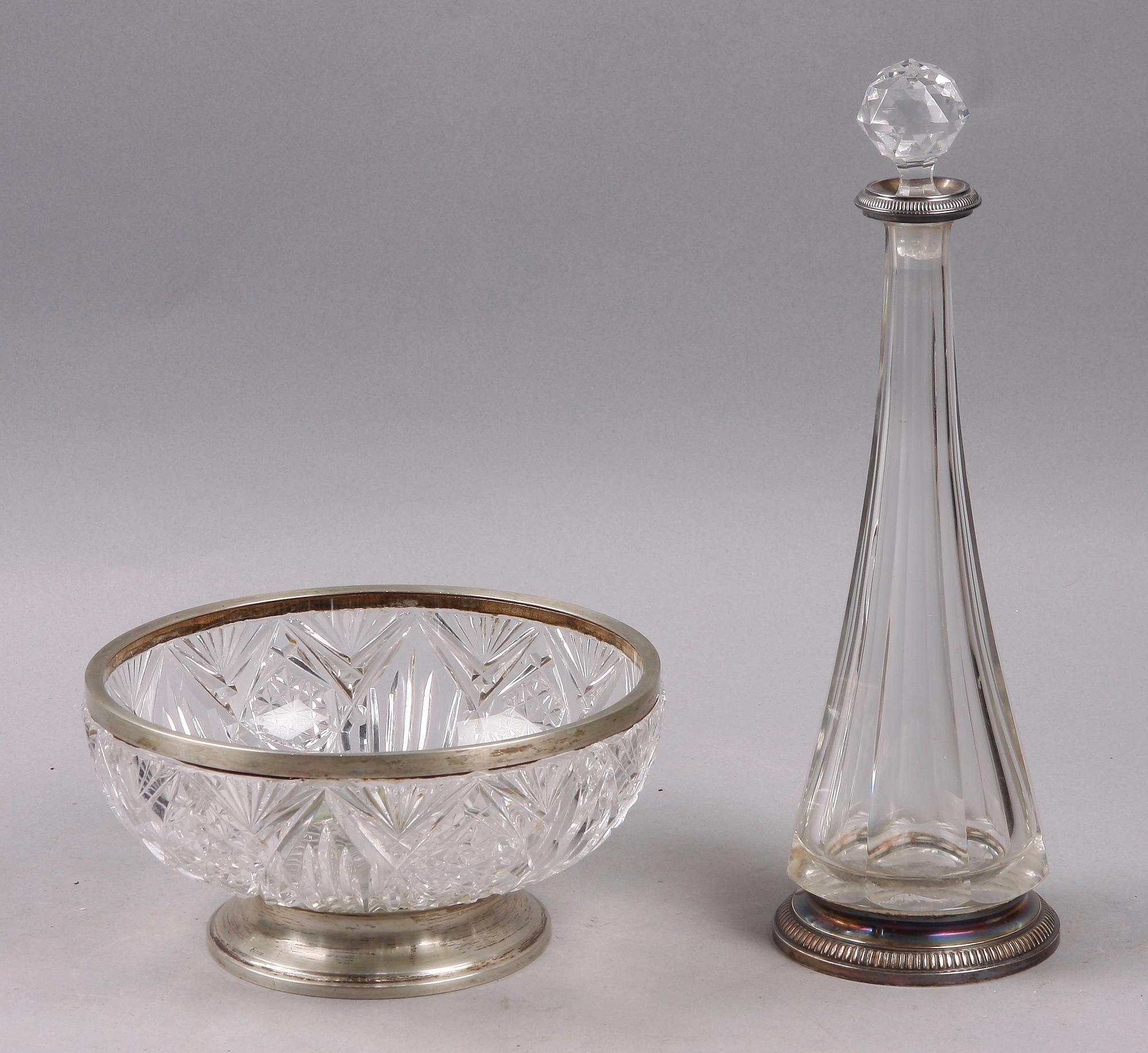 SKÅL samt KARAFF, glas och silver, bla Tysklad 1900-tal.