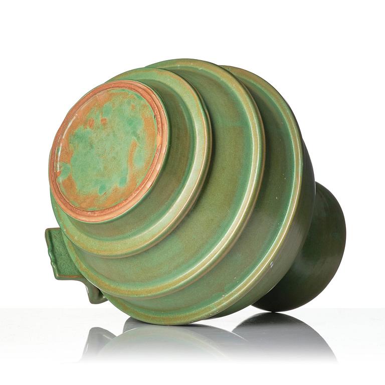 Allan Ebeling, or Albert Landin, a grand glazed earthenware vase, Sigtuna keramik, Sweden, 1937-40.