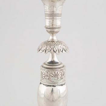 Ljusstake, silver, Berlin 1820-1850.