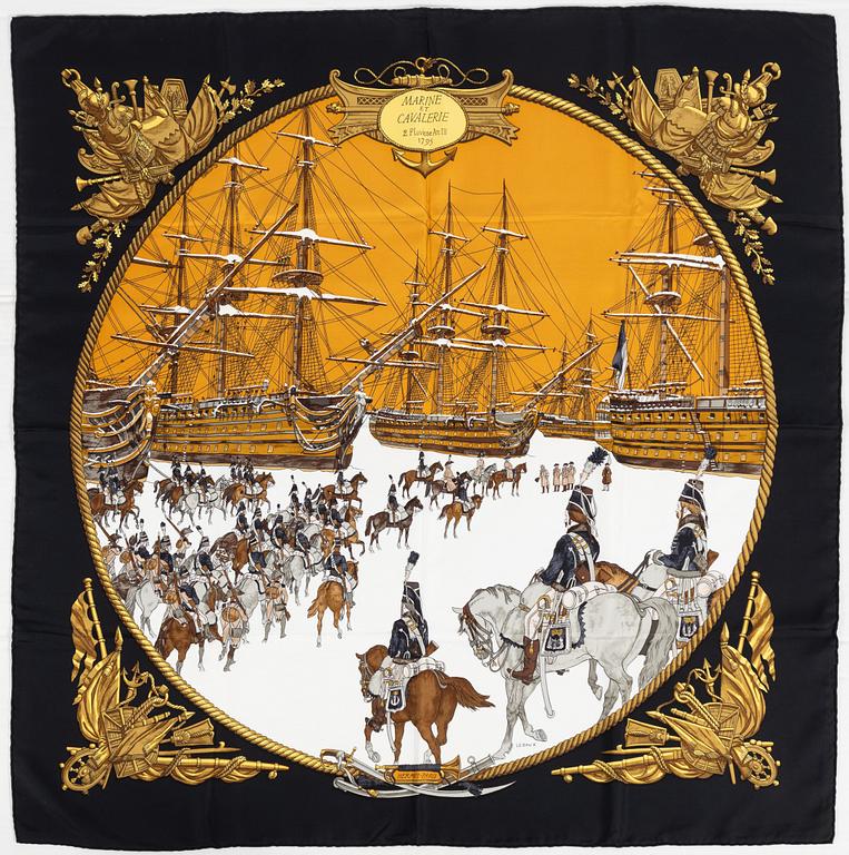 Hermès, scarf, "Marine et Cavalerie".