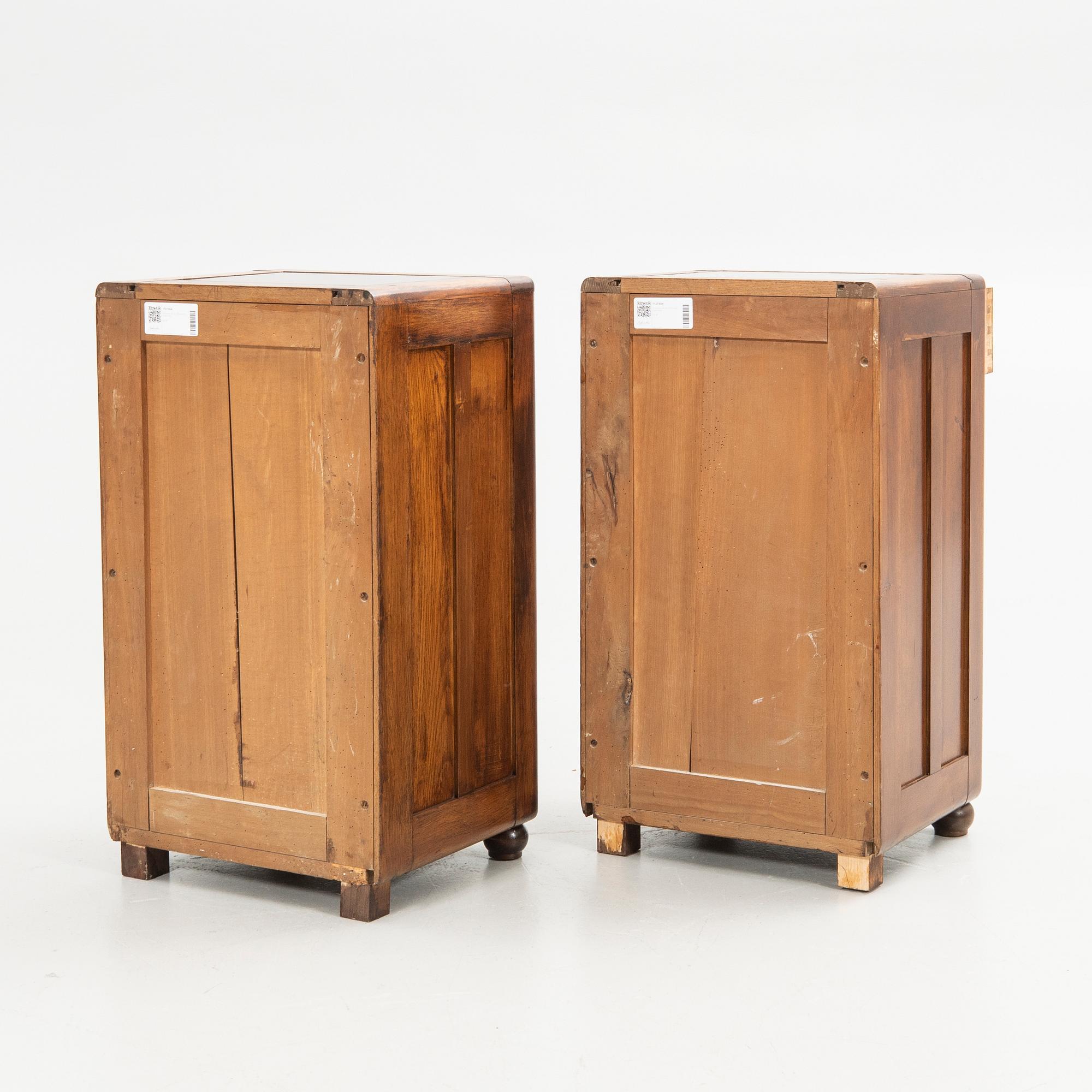 Nightstands, a pair, first half of the 20th century.
