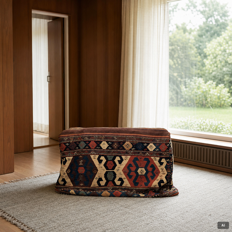 An antique Shahsavan Mafrash, Length 105, width 55, height 65 cm.