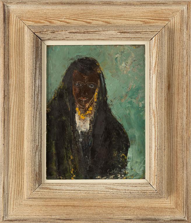 Christer Strömholm, oil on panel, signed.