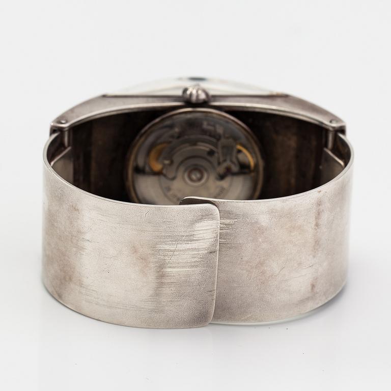 Björn Weckström, Armbandsur "Aikarauta", sterling silver, akryl. Lapponia 1976, 31 mm.