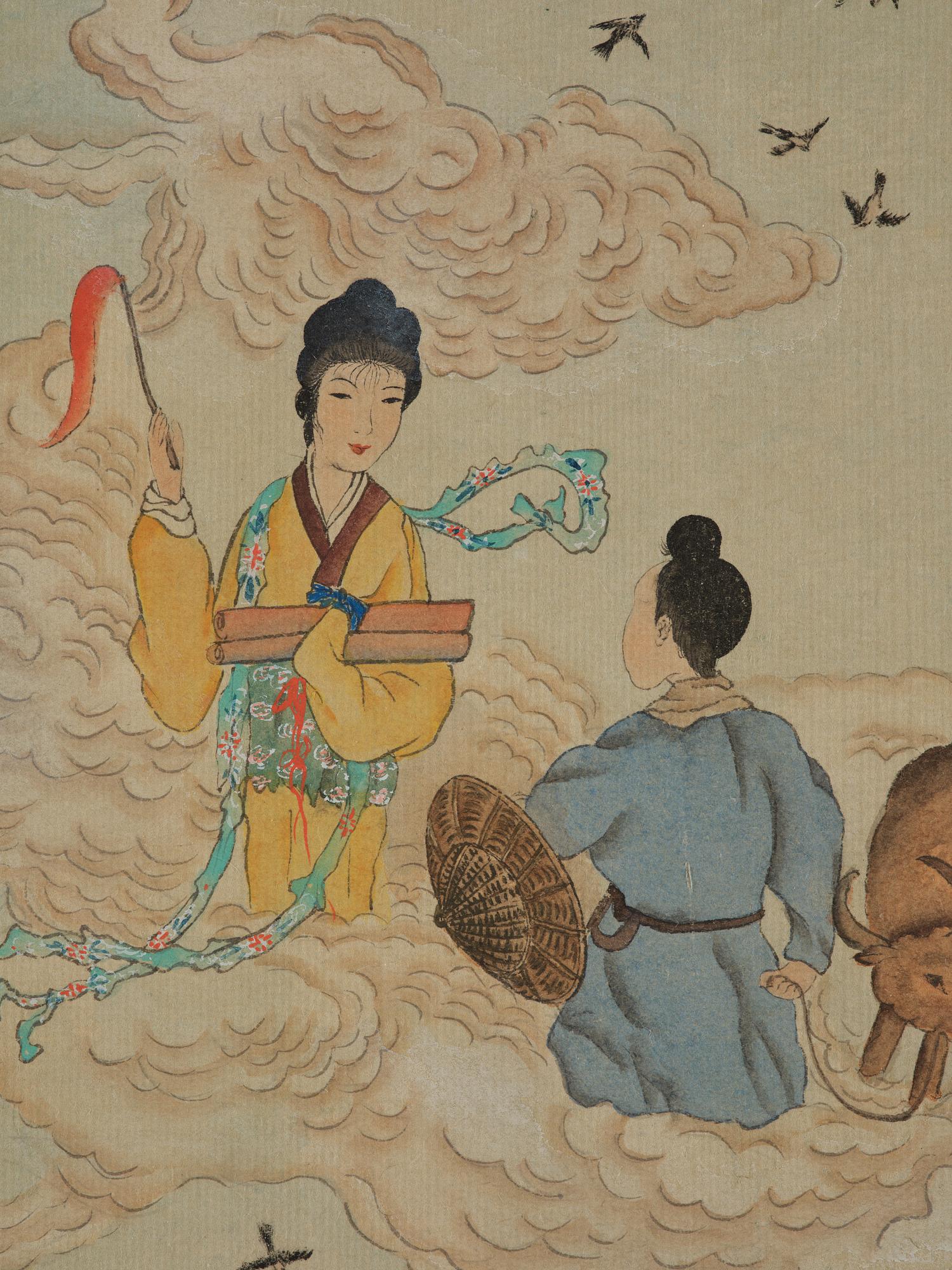 Okänd konstnär, Bapomålningar, två stycken, Kina, 1900-tal.