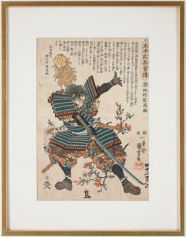 UTAGAWA ICHIYUASAI KUNIYOSHI, träsnitt.