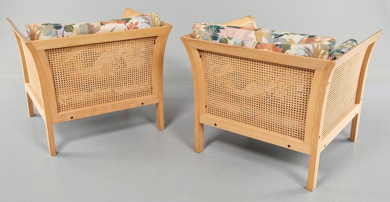 FÅTÖLJER, ett par, "Rotang", Arne Norell, 1900-talets andra hälft.