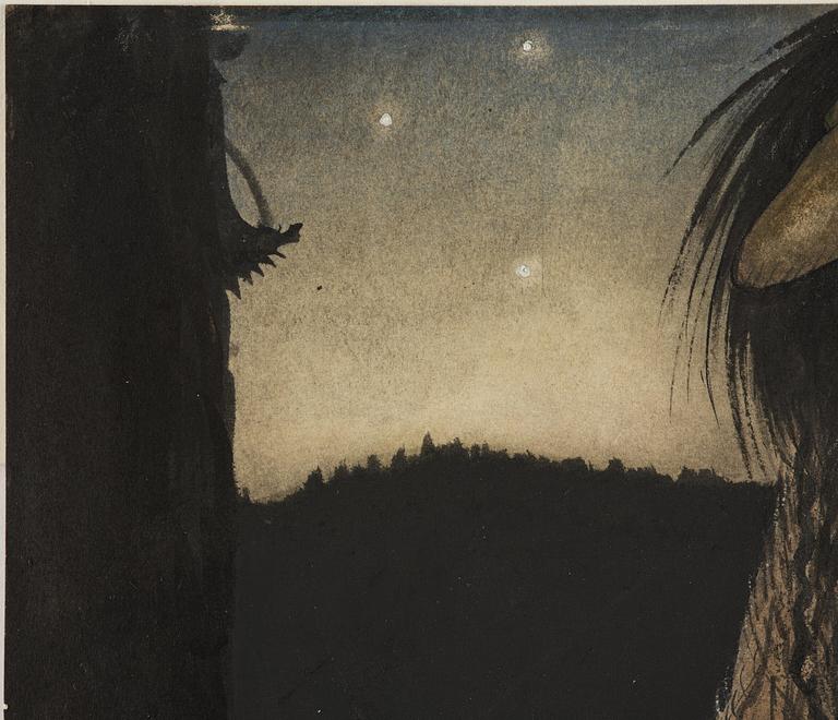 John Bauer, Troll under the stars.