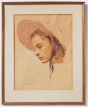 Lotte Laserstein, Woman with pink hat.