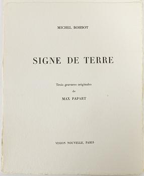Max Papart, portfolio with 3 etchings in colour, signed 26/75.