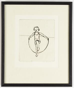 Lena Cronqvist, drypoint etching, signed.