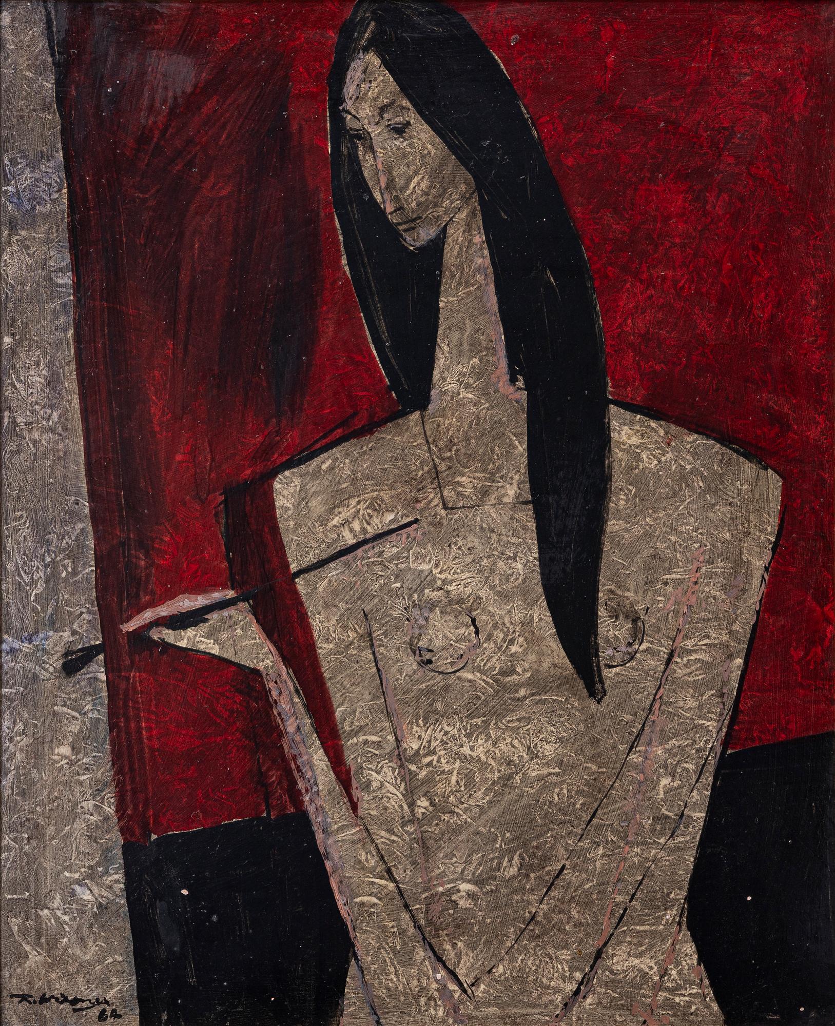 Richard Wiesner, Sittande modell.