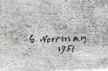 GUNNAR NORRMAN, blyertsteckning, sign o dat 1951.