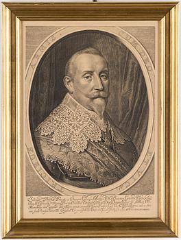 2 engravings depicting Gustavus Adolphos II and the Chancellor Axel Oxenstierna.