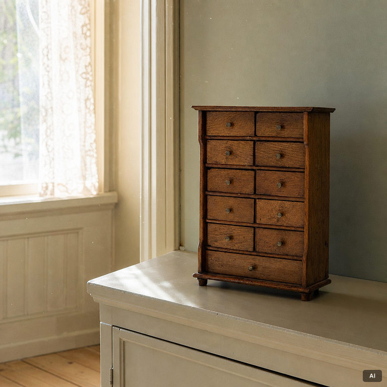 Miniature chest of drawers, early 20th century.