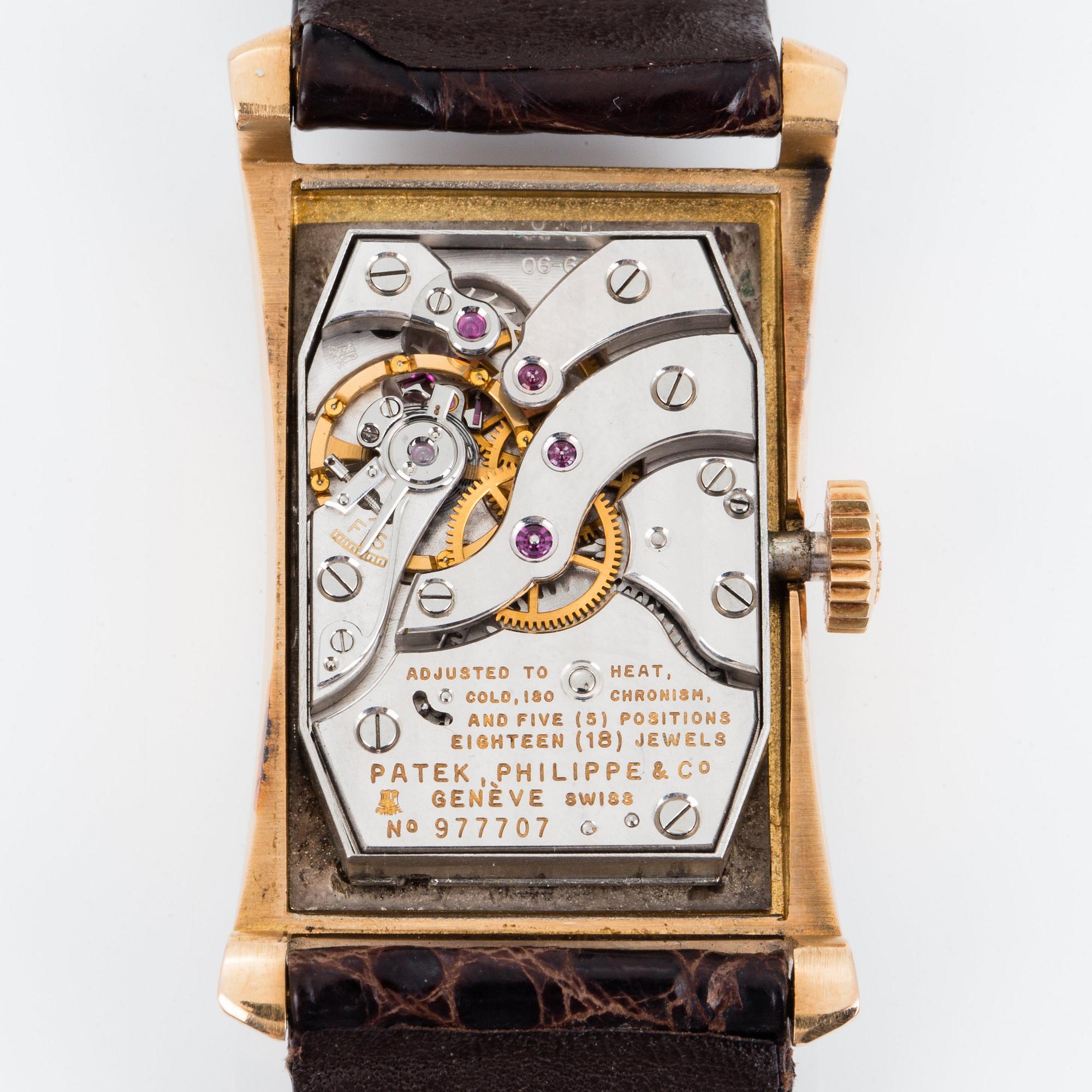 Patek Philippe, Genève, "The Hour Glass", "No subsidiary seconds".