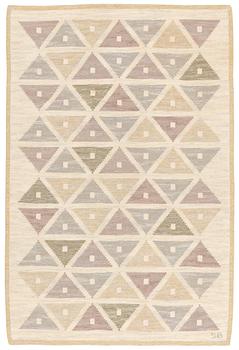 242. Sigvard Bernadotte, a carpet, "Harlequin", flat weave, ca 240 x 161,5 cm, signed SB.