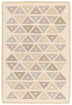 242. Sigvard Bernadotte, a carpet, "Harlequin", flat weave, ca 240 x 161,5 cm, signed SB.