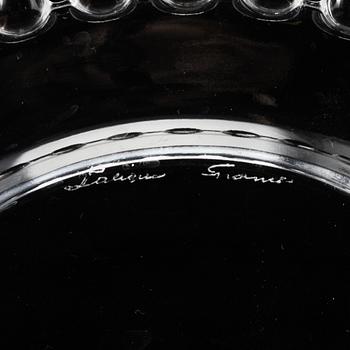 A set of twelve glass small plates by Lalique, France.