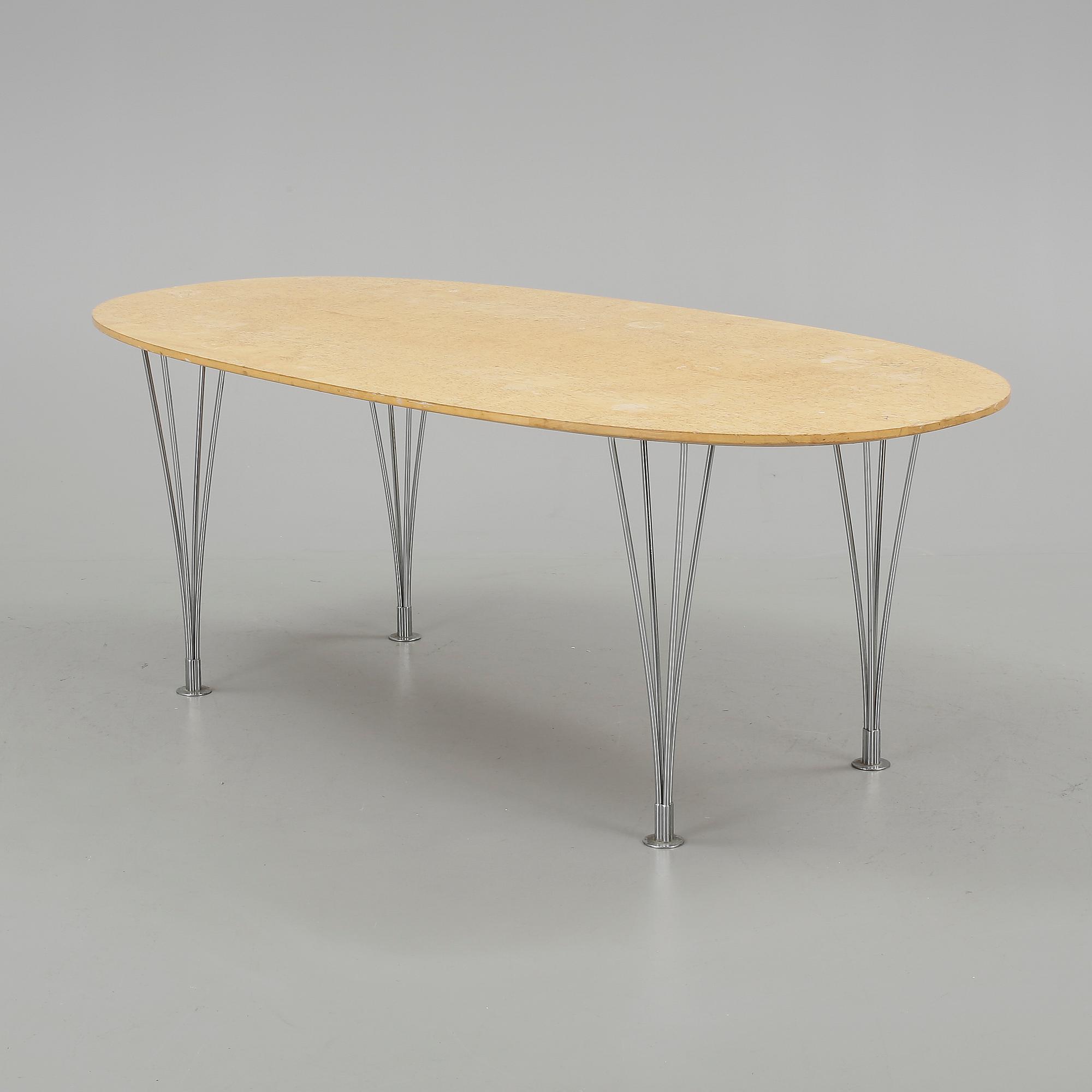 BORD. "Superellips", Bruno Mathsson och Piet Hein för Fritz Hansen, Danmark.