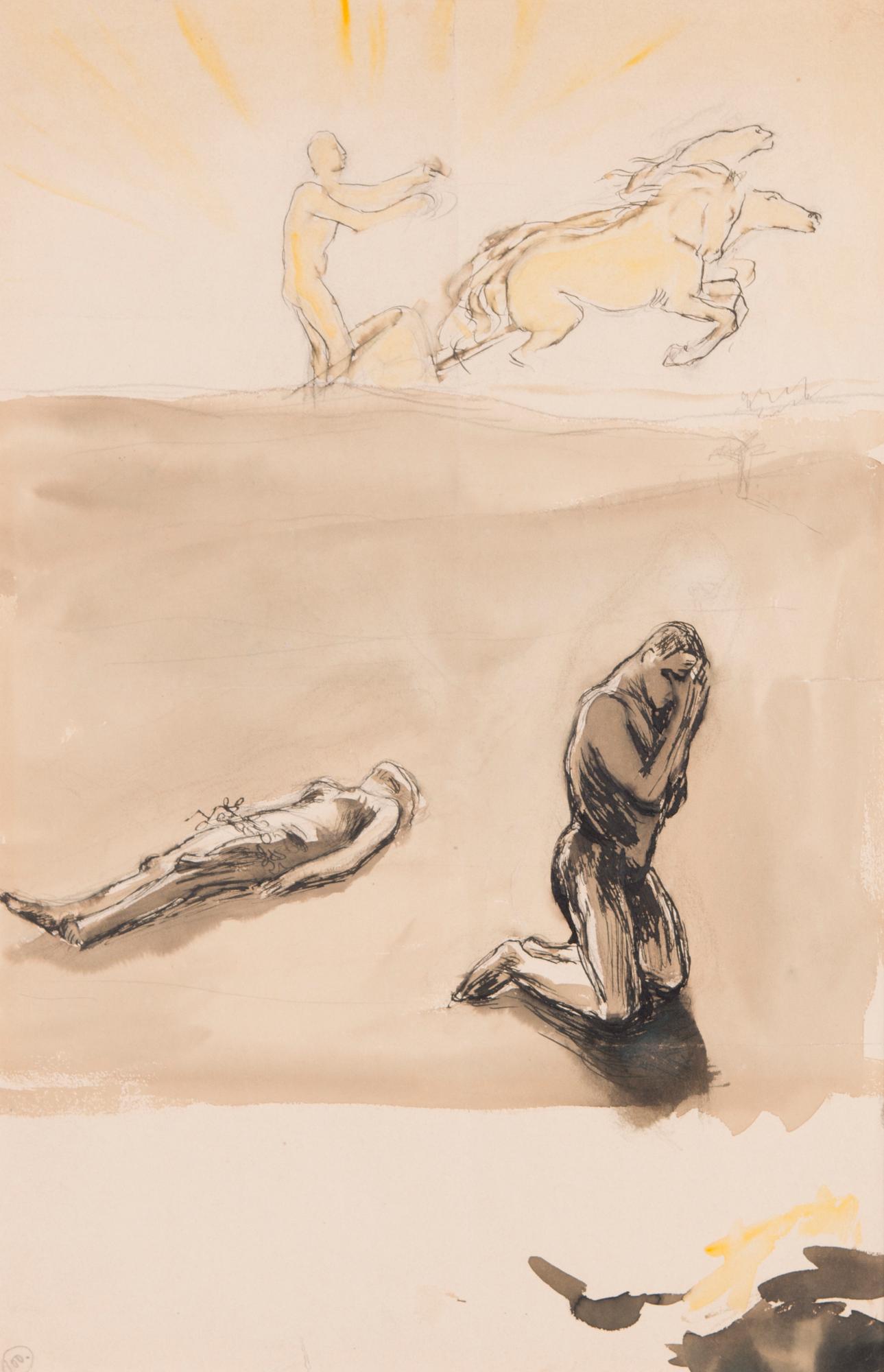 MAGNUS ENCKELL, sketch, gouache and ink, unsigned, 1906.