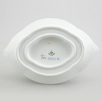 A pair of dishes and a sauce bowl, "Blue Fluted" / "Musselmalet" Royal Copenhagen, 1850-70 and 1893-1900.