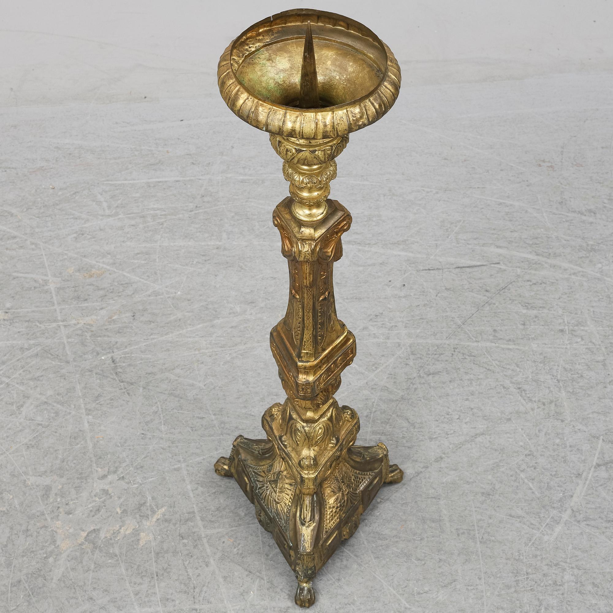 GOLVLJUSSTAKE, mässing, 1700-/1800-tal.