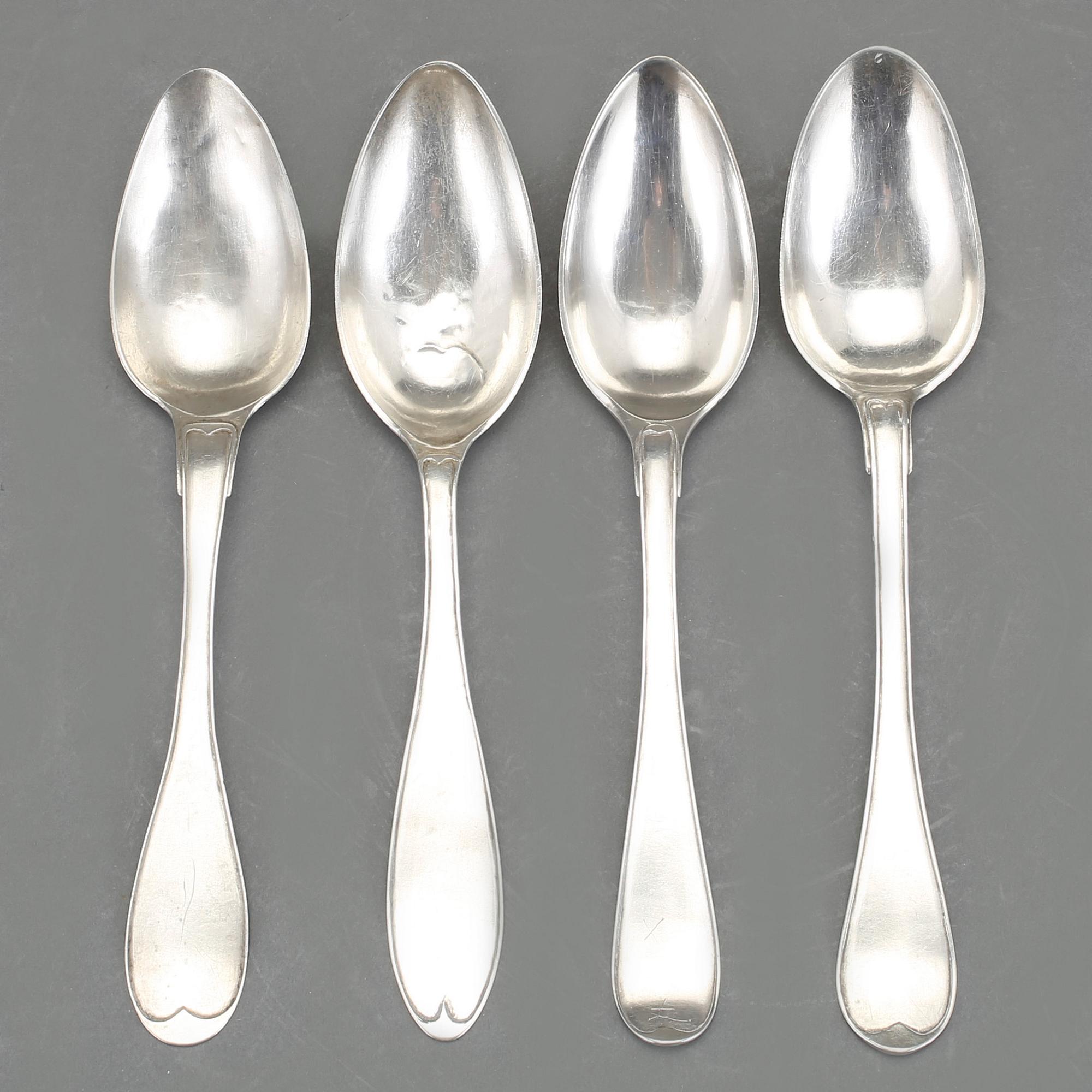 MATSKEDAR, 4 st, silver, bland annat Stephan Westerstråhle, Stockholm 1809. 1800-tal. Vikt ca 435 gram.