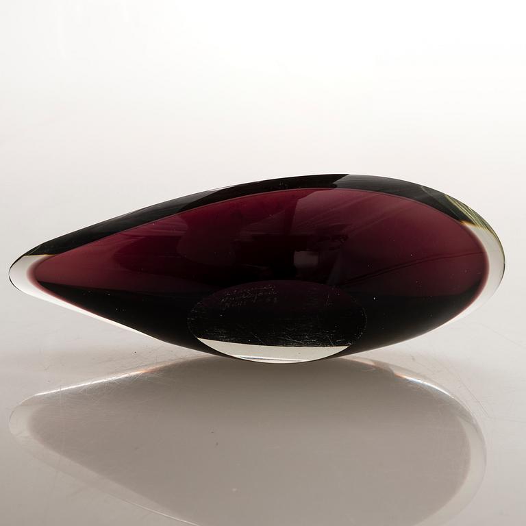 KAJ FRANCK,  A glass bowl signed Kaj Franck Nuutajärvi Notsjö -53.