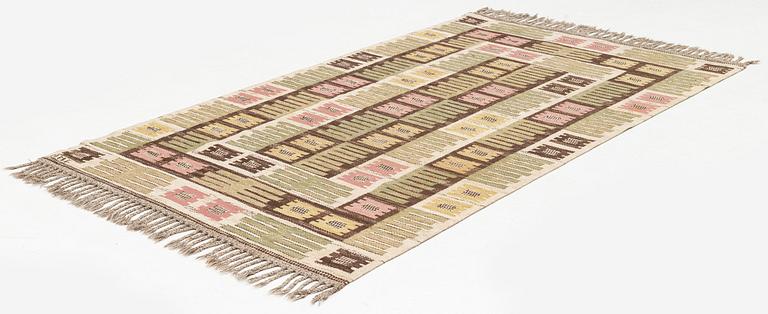Märta Måås-Fjetterström, a carpet, 'Nyponblomman', flat weave, c 248 x 149,5 cm, signed MMF.